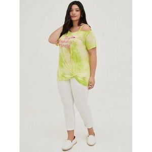 Graphic Classic Fit Feather Soft Slub Off-Shoulder Twist Tee NWT‎